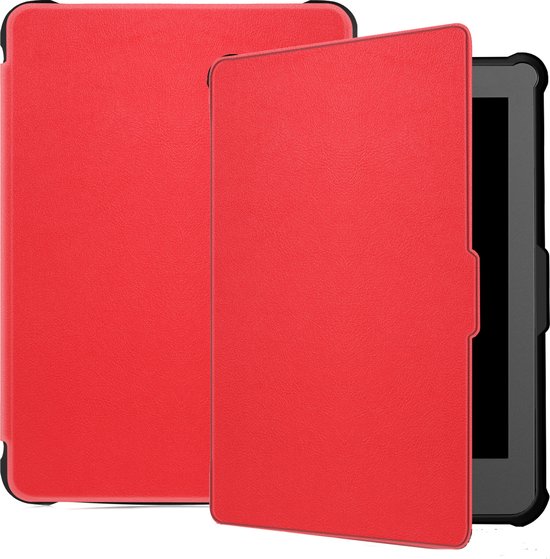 Hoes Geschikt voor Kobo Clara HD Hoesje Bookcase Cover Hoes - Hoesje Geschikt voor Kobo Clara HD Hoes Cover Case - Rood van MMOBIEL