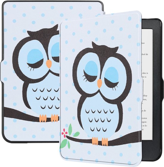 Hoes Geschikt voor Kobo Clara HD Hoesje Bookcase Cover Hoes - Hoesje Geschikt voor Kobo Clara HD Hoes Cover Case - Uil van EZIOZZ.