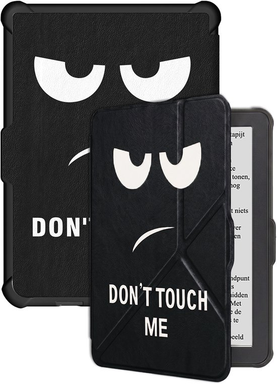 Hoes Geschikt voor Kobo Clara HD Hoesje Bookcase Cover Hoes Trifold - Hoesje Geschikt voor Kobo Clara HD Hoes Cover Case - Don't Touch Me