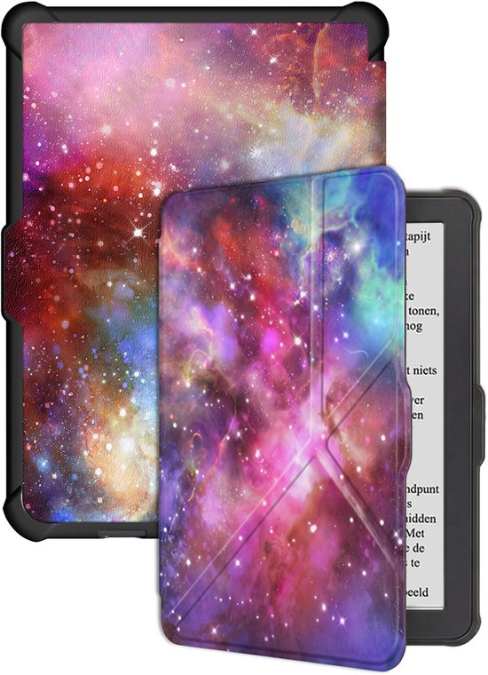 Hoes Geschikt voor Kobo Clara HD Hoesje Bookcase Cover Hoes Trifold - Hoesje Geschikt voor Kobo Clara HD Hoes Cover Case - Galaxy
