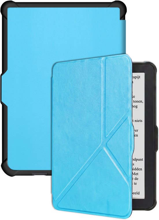 Hoes Geschikt voor Kobo Clara HD Hoesje Bookcase Cover Hoes Trifold - Hoesje Geschikt voor Kobo Clara HD Hoes Cover Case - Lichtblauw