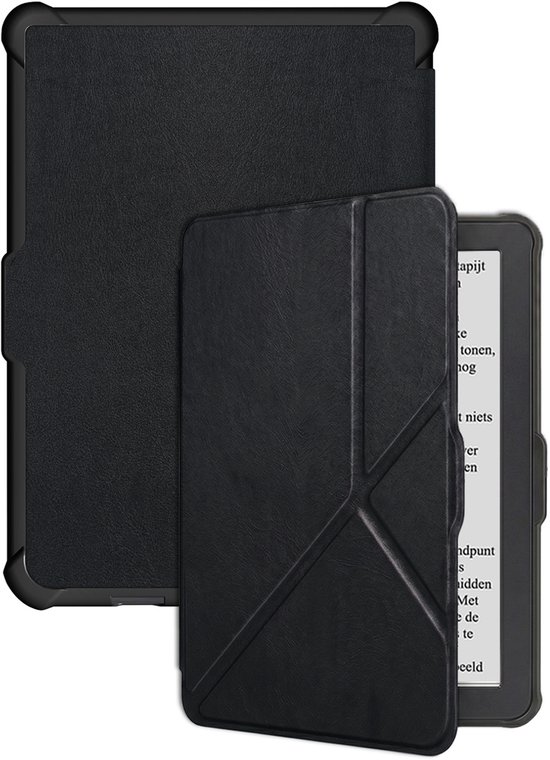 Hoes Geschikt voor Kobo Clara HD Hoesje Bookcase Cover Hoes Trifold - Hoesje Geschikt voor Kobo Clara HD Hoes Cover Case - Zwart