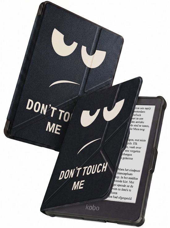 Hoes Geschikt voor Kobo Clara HD - Luxe E-reader Trifold Case - Bescherm Hoesje Book Cover - Don't Touch Me