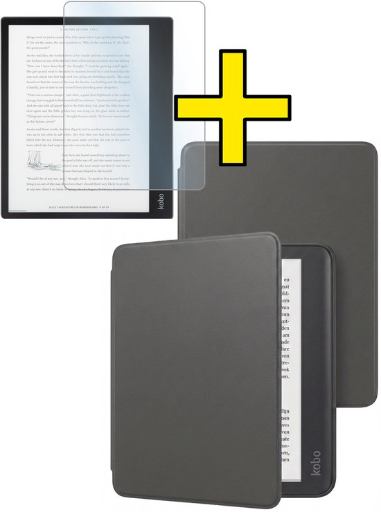 Hoes Geschikt voor Kobo Elipsa 2E - E-reader Bescherm Hoesje Case Sleep Cover Met Screenprotector - Hoes Geschikt voor Kobo Elipsa 2E Hoesje - Grijs