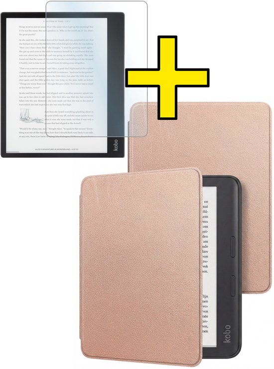 Hoes Geschikt voor Kobo Elipsa 2E - E-reader Bescherm Hoesje Case Sleep Cover Met Screenprotector - Hoes Geschikt voor Kobo Elipsa 2E Hoesje - Rosé Goud