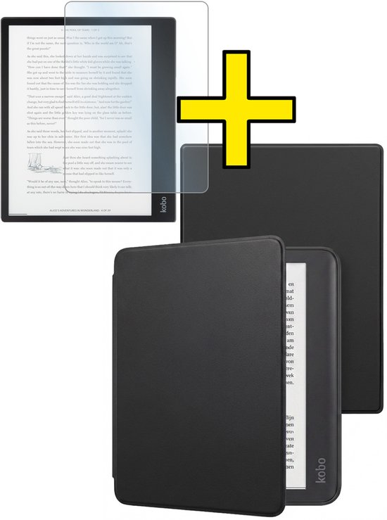 Hoes Geschikt voor Kobo Elipsa 2E - E-reader Bescherm Hoesje Case Sleep Cover Met Screenprotector - Hoes Geschikt voor Kobo Elipsa 2E Hoesje - Zwart