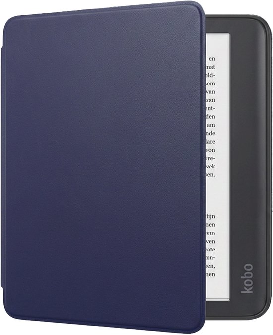 Hoes Geschikt voor Kobo Elipsa 2E Hoesje Bookcase Cover Book Case Hoes Sleepcover - Donkerblauw