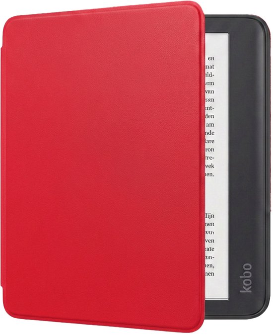 Hoes Geschikt voor Kobo Elipsa 2E Hoesje Bookcase Cover Book Case Hoes Sleepcover - Rood