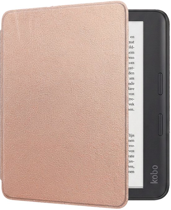 Hoes Geschikt voor Kobo Elipsa 2E Hoesje Bookcase Cover Book Case Hoes Sleepcover - Rosé Goud
