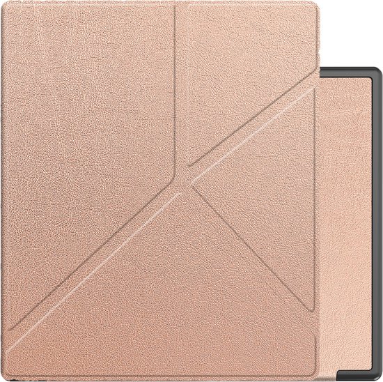 Hoes Geschikt voor Kobo Elipsa 2E Hoesje Bookcase Cover Book Case Hoes Sleepcover Trifold - Rosé Goud van Fancity