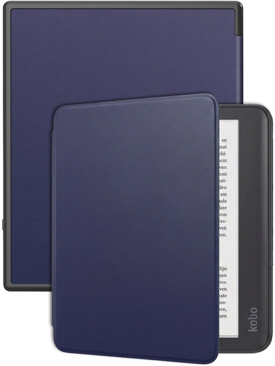 Hoes Geschikt voor Kobo Elipsa 2E Hoesje Bookcase Cover Hoes - Hoesje Geschikt voor Kobo Elipsa 2E Hoes Cover Case - Donkerblauw