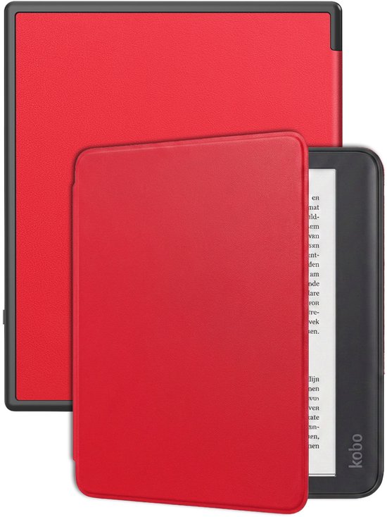 Hoes Geschikt voor Kobo Elipsa 2E Hoesje Bookcase Cover Hoes - Hoesje Geschikt voor Kobo Elipsa 2E Hoes Cover Case - Rood