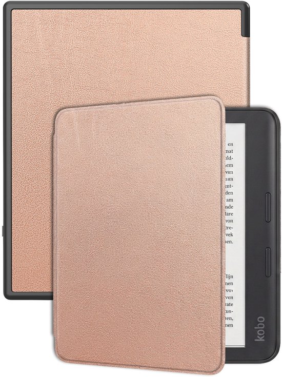 Hoes Geschikt voor Kobo Elipsa 2E Hoesje Bookcase Cover Hoes - Hoesje Geschikt voor Kobo Elipsa 2E Hoes Cover Case - Rosé Goud