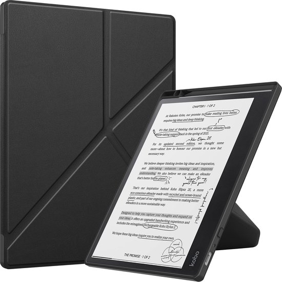 Hoes Geschikt voor Kobo Elipsa 2E Hoesje Bookcase Cover Hoes Trifold - Hoesje Geschikt voor Kobo Elipsa 2E Hoes Cover Case - Zwart van GigaGunstig