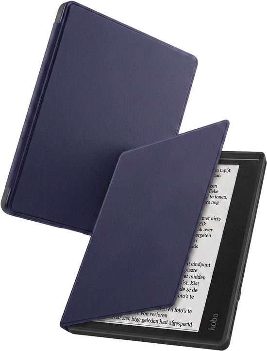 Hoes Geschikt voor Kobo Elipsa 2E - Luxe E-reader Bescherm Case - Hoesje Book Cover - Donkerblauw