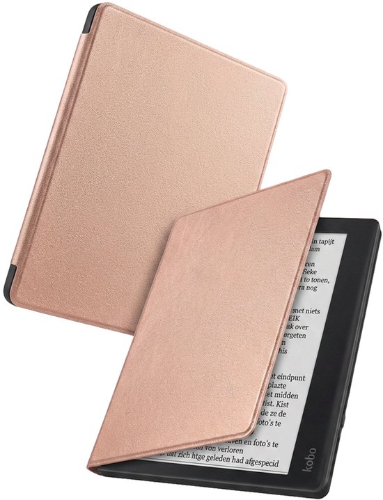 Hoes Geschikt voor Kobo Elipsa 2E - Luxe E-reader Bescherm Case - Hoesje Book Cover - Rosé Goud