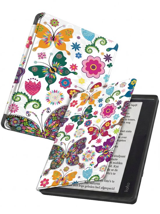 Hoes Geschikt voor Kobo Elipsa 2E - Luxe E-reader Bescherm Case - Hoesje Book Cover - Vlinders