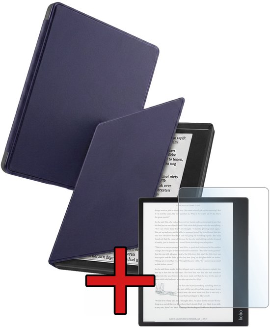 Hoes Geschikt voor Kobo Elipsa 2E - Met Screenprotector - Luxe E-reader Bescherm Case - Hoesje Book Cover - Donkerblauw