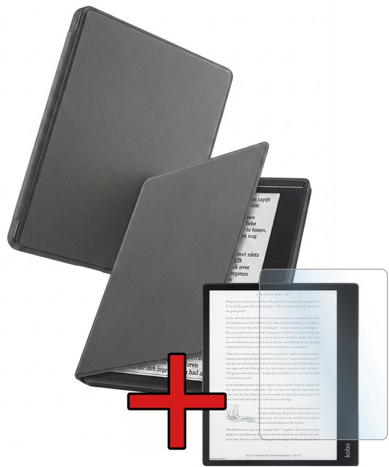Hoes Geschikt voor Kobo Elipsa 2E - Met Screenprotector - Luxe E-reader Bescherm Case - Hoesje Book Cover - Grijs