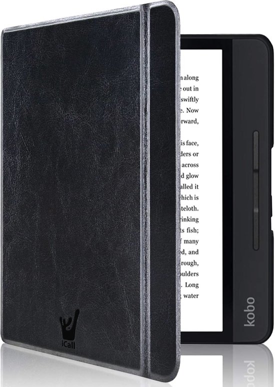 Hoes geschikt voor Kobo Forma - Book Case Premium Sleep Cover Leer Hoesje met Auto/Wake Functie - Zwart van CaseBoutique