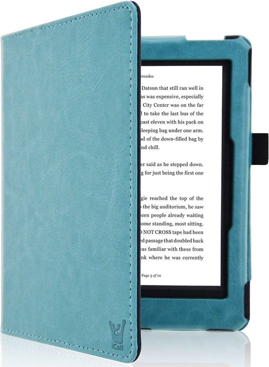 Hoes geschikt voor Kobo Libra 2 - Book Case Premium Sleep Cover Leer Hoesje met Auto/Wake Functie - Blauw van Zedar.