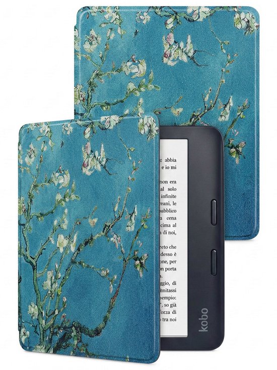 Hoes Geschikt voor Kobo Libra 2 - E-reader Hoesje Bescherm Hoesje Case Sleep Cover - Hoes Geschikt voor Kobo Libra 2 Hoesje - Bloesem