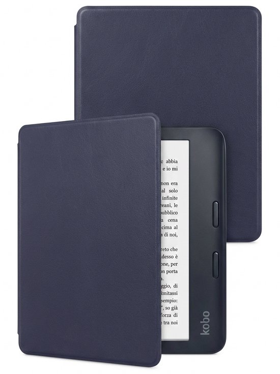 Hoes Geschikt voor Kobo Libra 2 - E-reader Hoesje Bescherm Hoesje Case Sleep Cover - Hoes Geschikt voor Kobo Libra 2 Hoesje - Donkerblauw