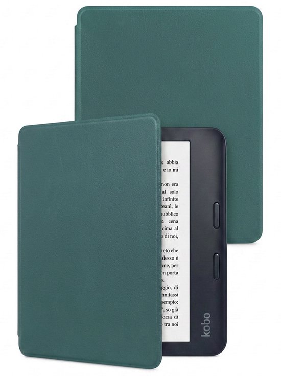Hoes Geschikt voor Kobo Libra 2 - E-reader Hoesje Bescherm Hoesje Case Sleep Cover - Hoes Geschikt voor Kobo Libra 2 Hoesje - Donkergroen
