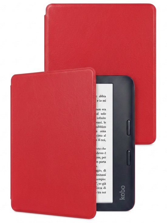 Hoes Geschikt voor Kobo Libra 2 - E-reader Hoesje Bescherm Hoesje Case Sleep Cover - Hoes Geschikt voor Kobo Libra 2 Hoesje - Rood