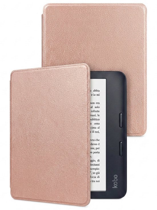 Hoes Geschikt voor Kobo Libra 2 - E-reader Hoesje Bescherm Hoesje Case Sleep Cover - Hoes Geschikt voor Kobo Libra 2 Hoesje - Rosé Goud