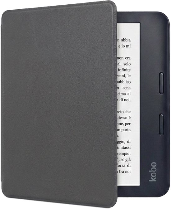 Hoes Geschikt voor Kobo Libra 2 Hoesje Bookcase Cover Book Case Hoes Sleepcover - Grijs