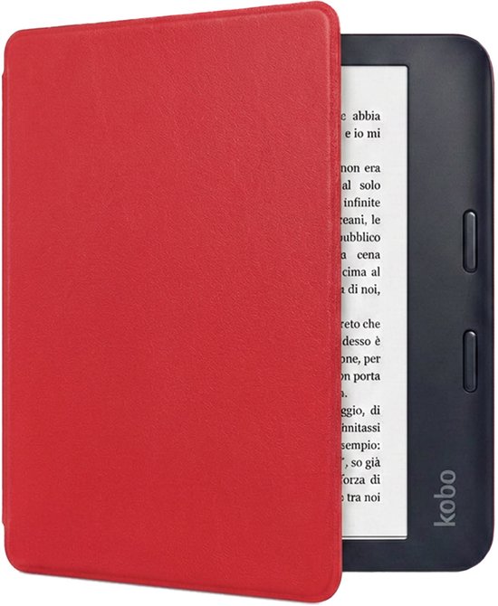 Hoes Geschikt voor Kobo Libra 2 Hoesje Bookcase Cover Book Case Hoes Sleepcover - Rood