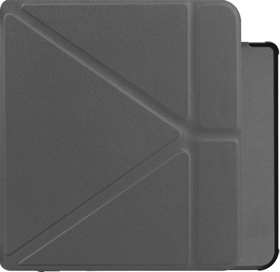 Hoes Geschikt voor Kobo Libra 2 Hoesje Bookcase Cover Book Case Hoes Sleepcover Trifold - Grijs van Eposgard