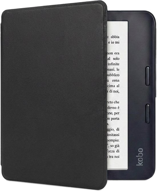 Hoes Geschikt voor Kobo Libra 2 Hoesje Bookcase Cover Book Case Hoes Sleepcover - Zwart