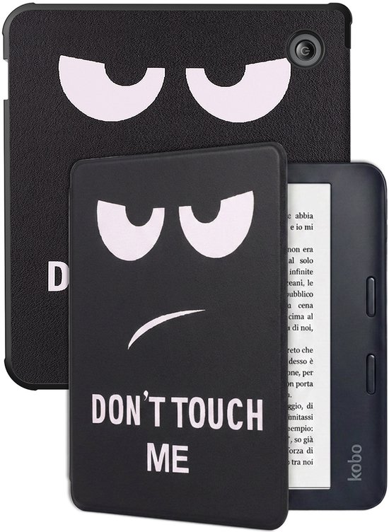 Hoes Geschikt voor Kobo Libra 2 Hoesje Bookcase Cover Hoes - Hoesje Geschikt voor Kobo Libra 2 Hoes Cover Case - Don't Touch Me