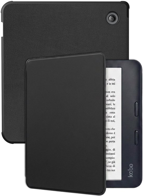 Hoes Geschikt voor Kobo Libra 2 Hoesje Bookcase Cover Hoes - Hoesje Geschikt voor Kobo Libra 2 Hoes Cover Case - Zwart