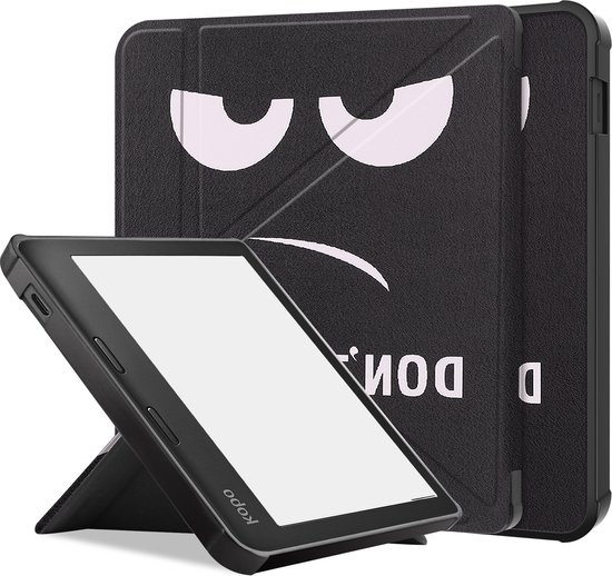 Hoes Geschikt voor Kobo Libra 2 Hoesje Bookcase Cover Hoes Trifold - Hoesje Geschikt voor Kobo Libra 2 Hoes Cover Case - Don't Touch Me van MMOBIEL
