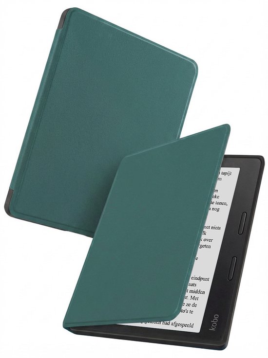Hoes Geschikt voor Kobo Libra 2 - Luxe E-reader Bescherm Case - Hoesje Book Cover - Donkergroen