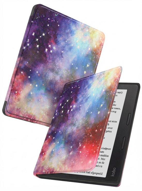 Hoes Geschikt voor Kobo Libra 2 - Luxe E-reader Bescherm Case - Hoesje Book Cover - Galaxy