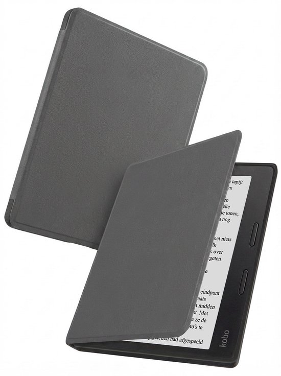 Hoes Geschikt voor Kobo Libra 2 - Luxe E-reader Bescherm Case - Hoesje Book Cover - Grijs