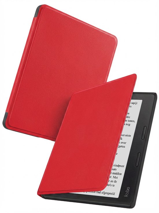 Hoes Geschikt voor Kobo Libra 2 - Luxe E-reader Bescherm Case - Hoesje Book Cover - Rood