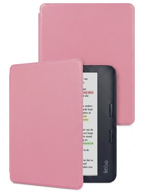 Hoes Geschikt voor Kobo Libra Colour - E-reader Hoesje Bescherm Hoesje Case Sleep Cover - Hoes Geschikt voor Kobo Libra Colour Hoesje - Roze