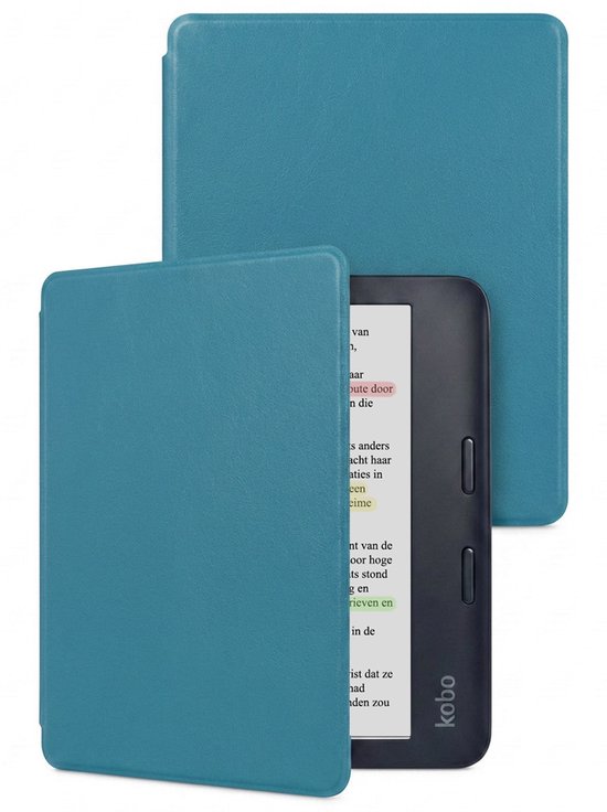 Hoes Geschikt voor Kobo Libra Colour - E-reader Hoesje Bescherm Hoesje Case Sleep Cover - Hoes Geschikt voor Kobo Libra Colour Hoesje - Turquoise