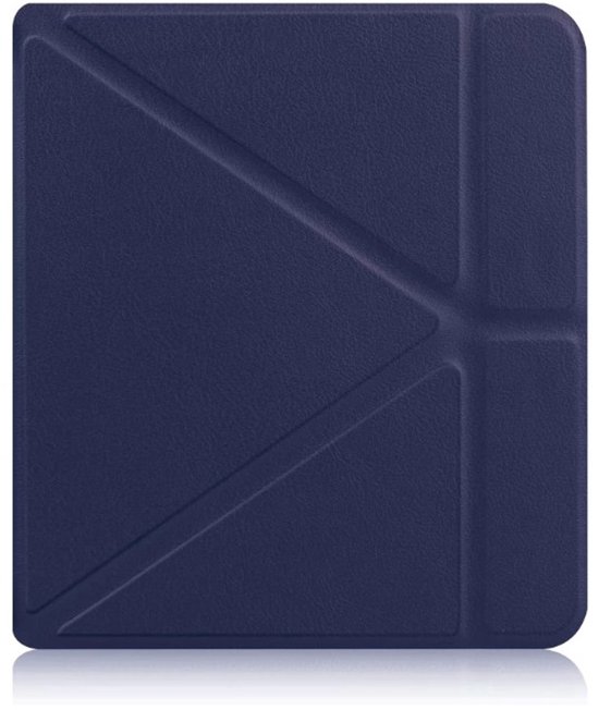 Hoes geschikt voor Kobo Libra Colour - E-reader hoesje - Bookcase cover - Beschermhoes - Trifold - Tablet case - Donkerblauw - Jonyx