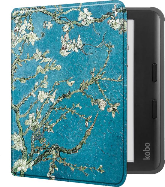 Hoes Geschikt voor Kobo Libra Colour Hoesje Bookcase Cover Book Case Hoes Sleepcover - Bloesem van Eposgeluk
