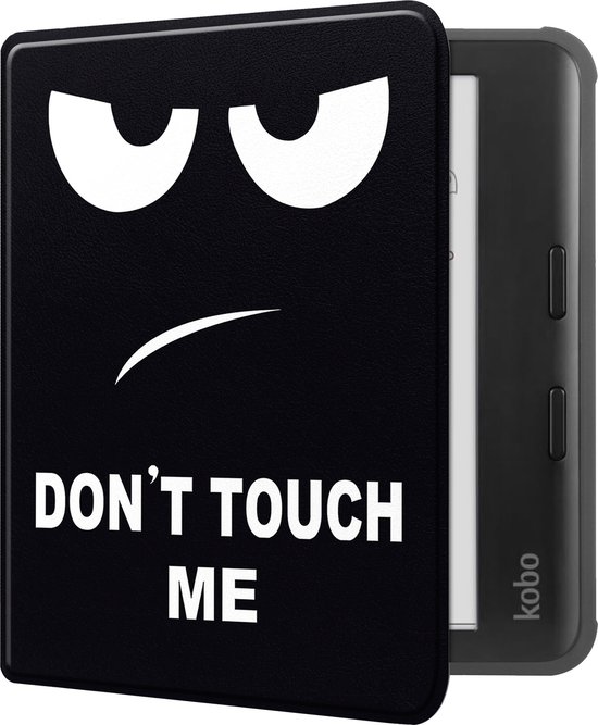 Hoes Geschikt voor Kobo Libra Colour Hoesje Bookcase Cover Book Case Hoes Sleepcover - Don't Touch Me van Merkloos