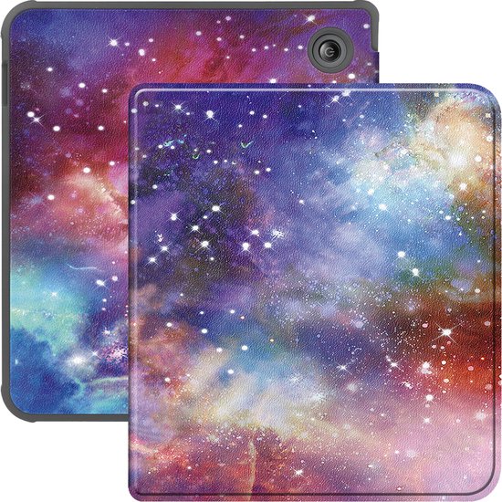 Hoes Geschikt voor Kobo Libra Colour Hoesje Bookcase Cover Hoes - Hoesje Geschikt voor Kobo Libra Colour Hoes Cover Case - Galaxy van Neblia