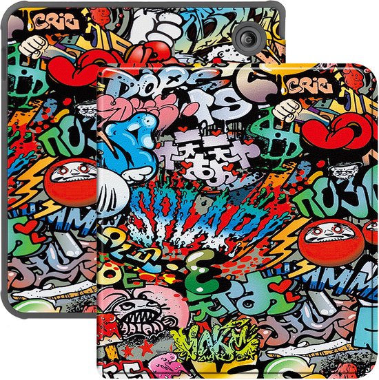 Hoes Geschikt voor Kobo Libra Colour Hoesje Bookcase Cover Hoes - Hoesje Geschikt voor Kobo Libra Colour Hoes Cover Case - Graffity van Shop4science