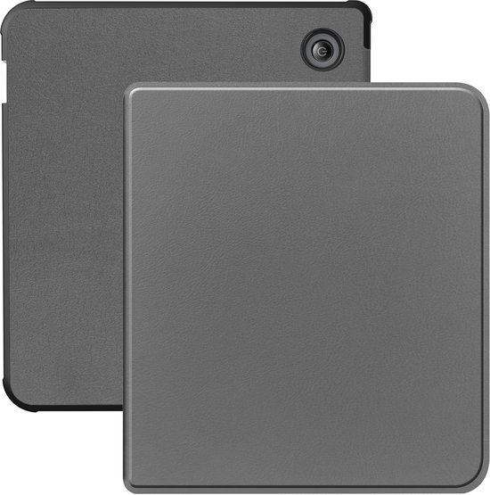 Hoes Geschikt voor Kobo Libra Colour Hoesje Bookcase Cover Hoes - Hoesje Geschikt voor Kobo Libra Colour Hoes Cover Case - Grijs van LC.IMEEKE