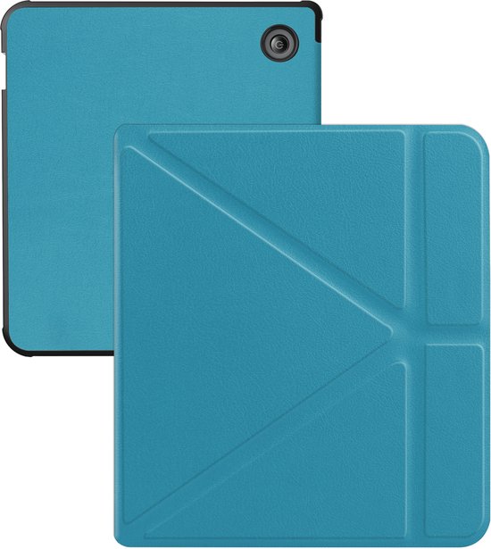 Hoes Geschikt voor Kobo Libra Colour Hoesje Bookcase Cover Hoes - Hoesje Geschikt voor Kobo Libra Colour Hoes Cover Case - Turquoise van Merkloos